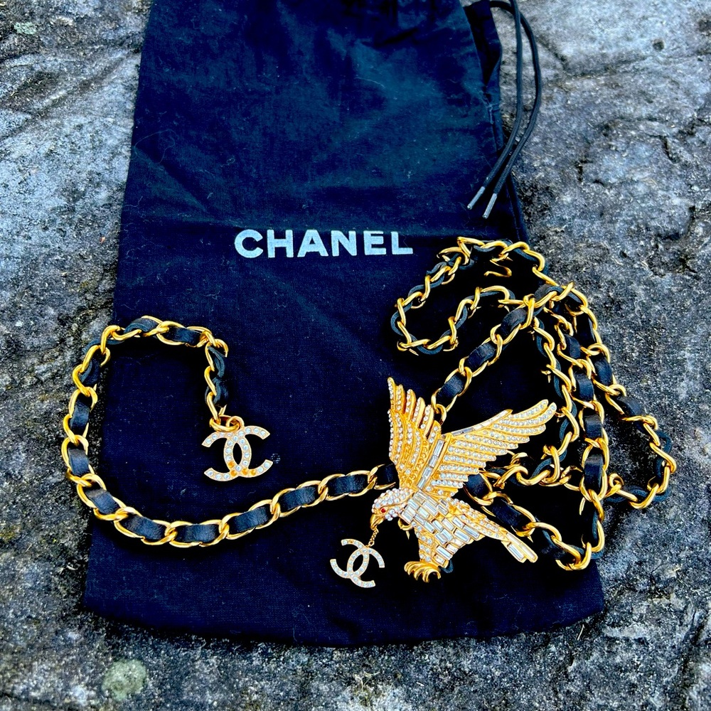 Chanel Vintage Eagle Rhinestone Belt